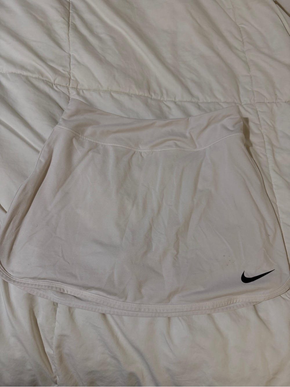 Nike Cream Athletic Skort with Black Swoosh